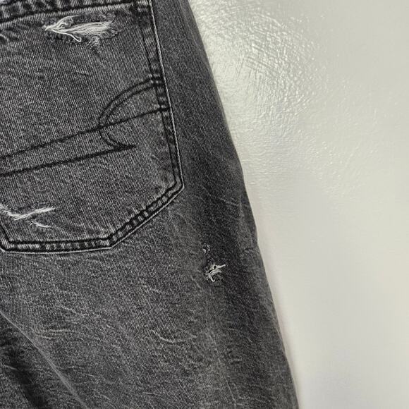 American Eagle Highest Rise Mom Jeans Distressed 12 Black Wash - Picture 7 of 11